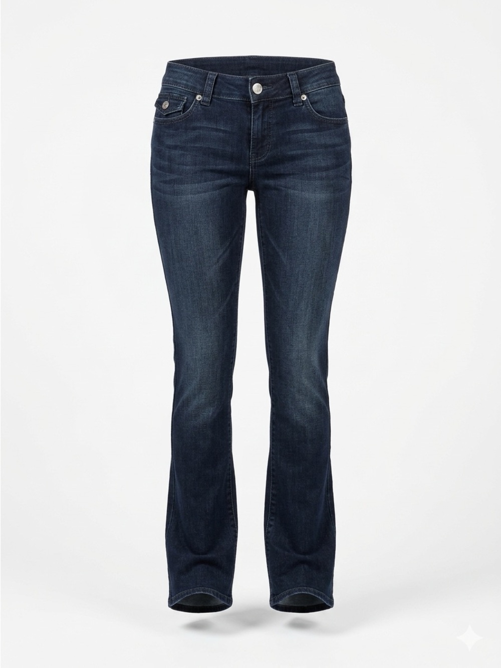Seven7 Rocker Slim Dark Blue Low-Rise Flare Jeans - Tall Girl Friendly